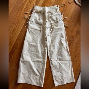 Allina Liu off white pants with ties, worn once!